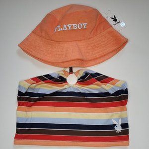 Playboy Striped Tank Tube Top Size Small